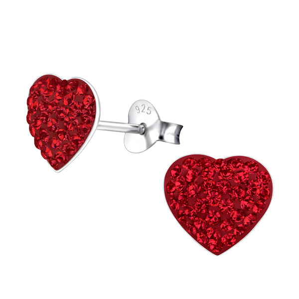 Buy MAHI Rhodium Plated Red and White Heart Earrings Made with Swarovski  Elements for Women ER1194116RRed | Shoppers Stop